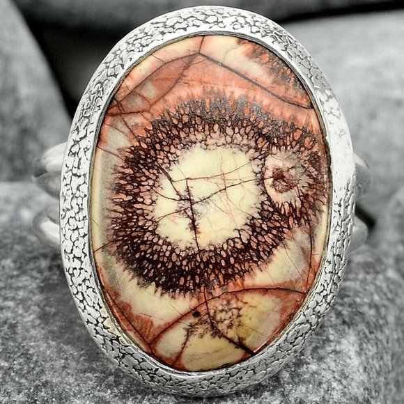 Jewelry - Natural Birds Eye Jasper Ring size 10 Solid Silver